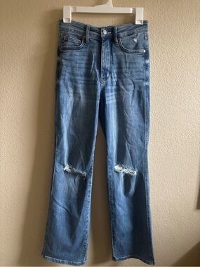 Judy Blue Classic Light Blue Distressed Straight-Leg Jeans